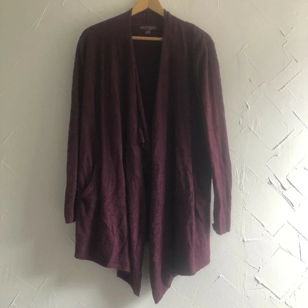 BAREFOOT DREAMS Size S/M Chic Cozy Lite Purple Island Wrap Cardigan - Picture 2 of 7